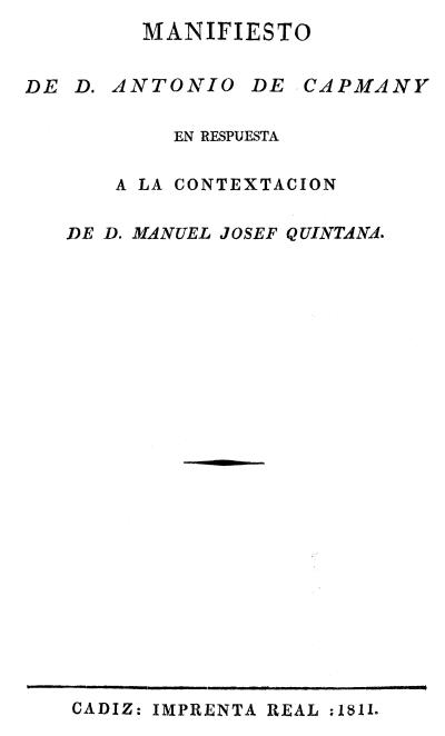 Manifiesto de Capmany contra Quintana